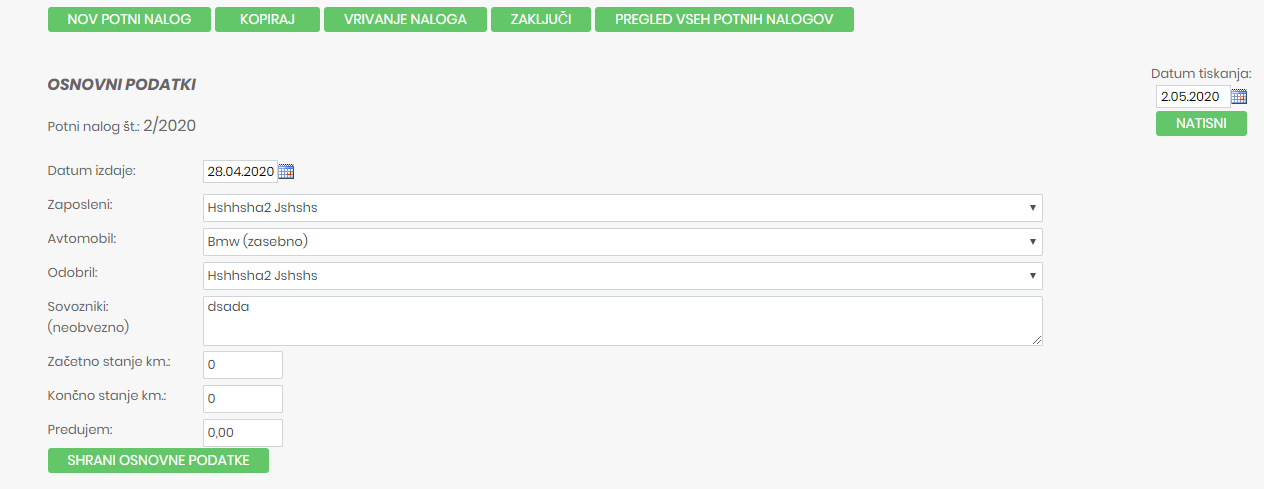 Primer vmesnika 1